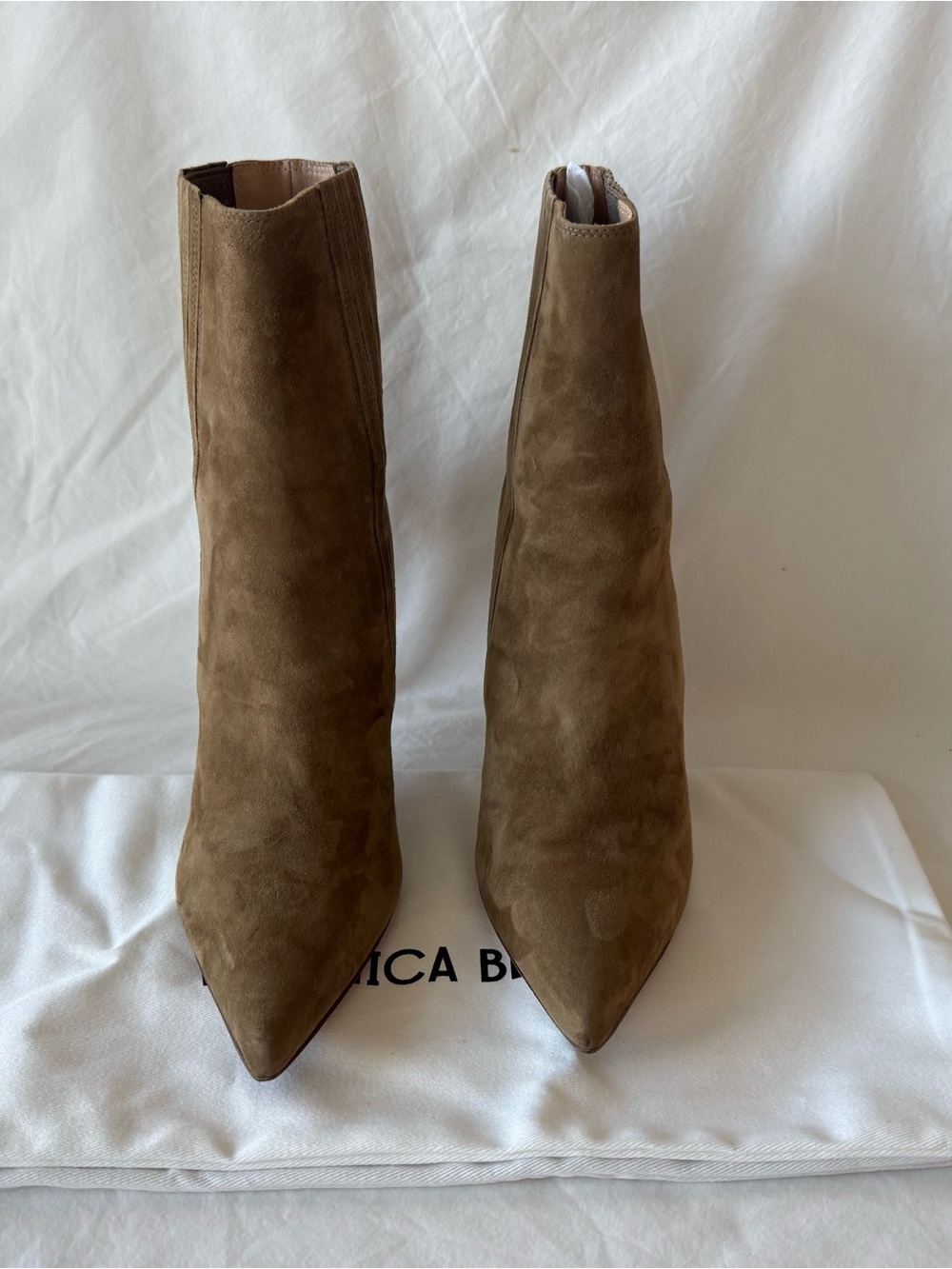 Veronica Beard Lisa Stiletto High-Heel Bootie Taupe Size 8 - Picture 6 of 7
